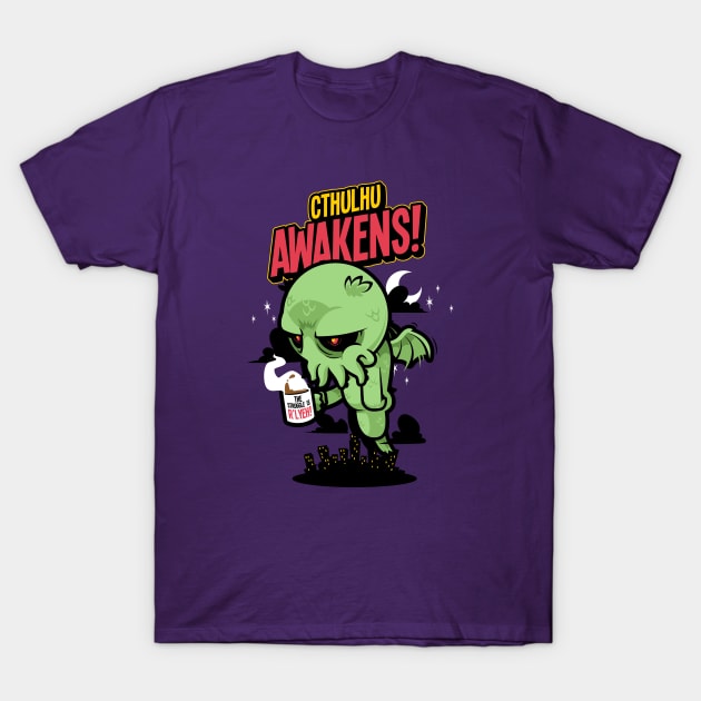 Cthulhu Awakens! T-Shirt by harebrained